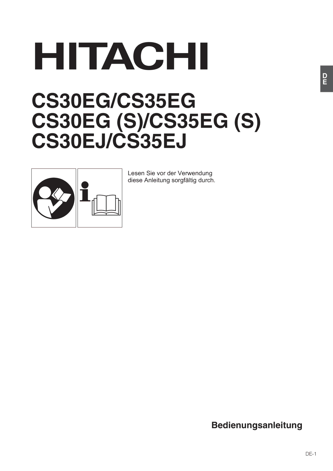 Hitachi CS35EG (S), CS35EJ, CS30EG (S), CS30EJ manual DE-1 