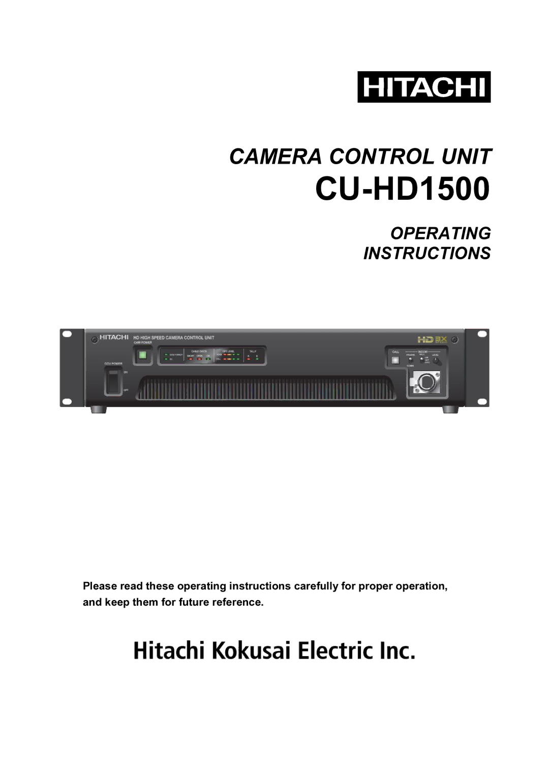 Hitachi CU-HD1500 operating instructions 