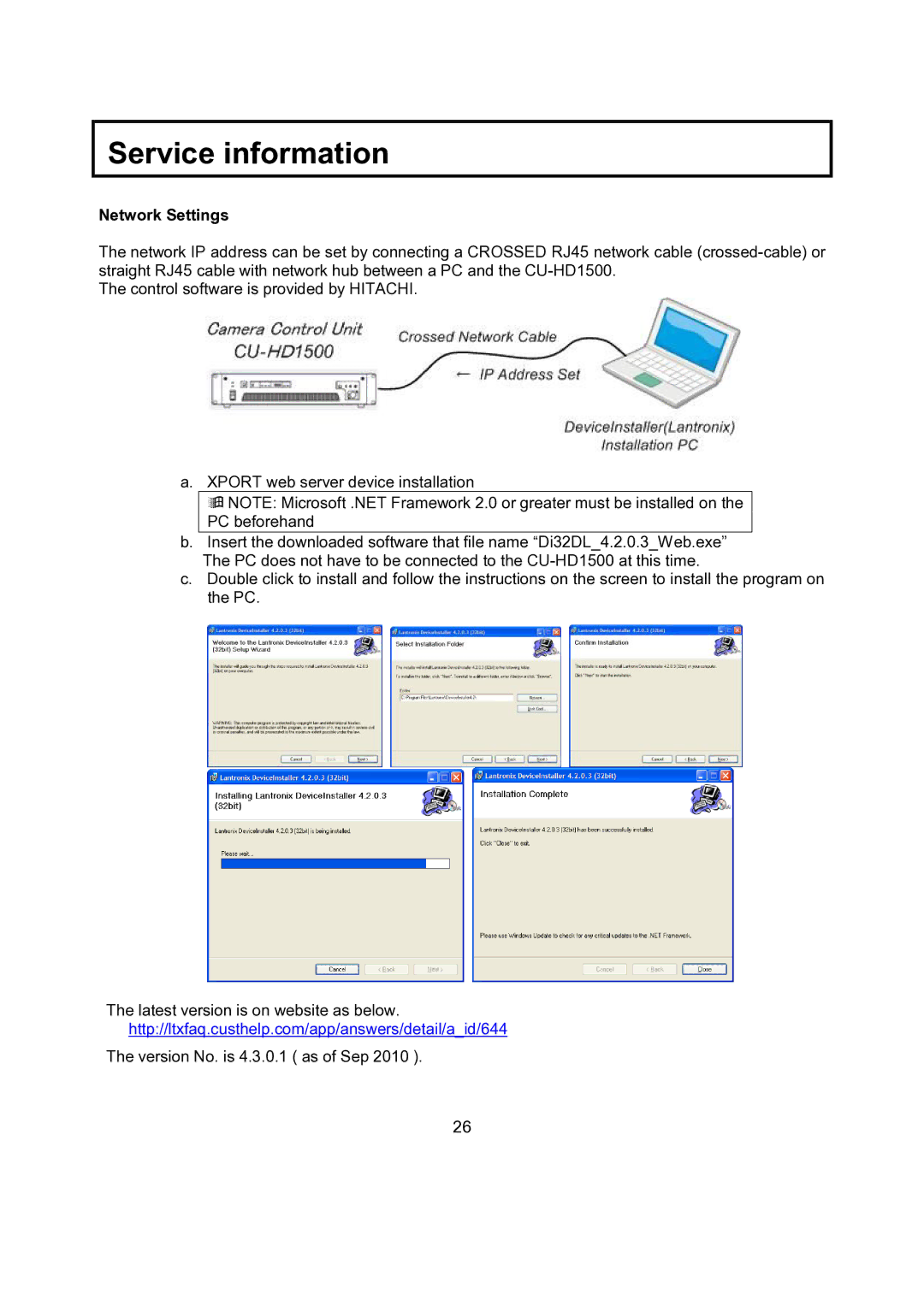 Hitachi CU-HD1500 operating instructions Network Settings 