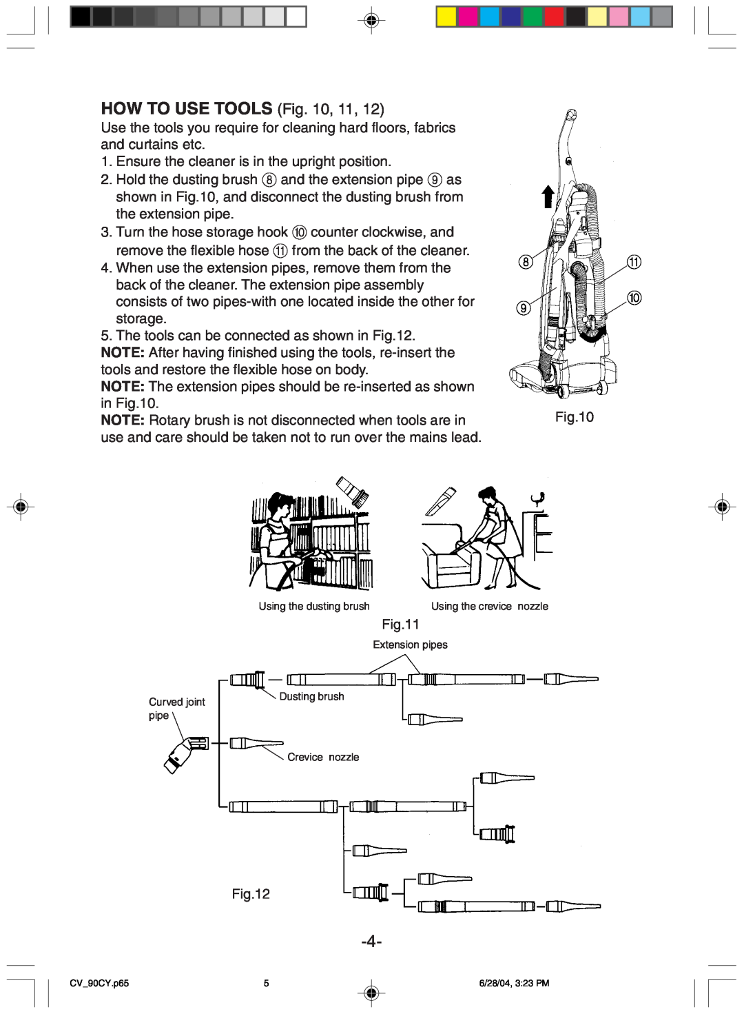 Hitachi CV-90CY manual HOW TO USE TOOLS Fig 
