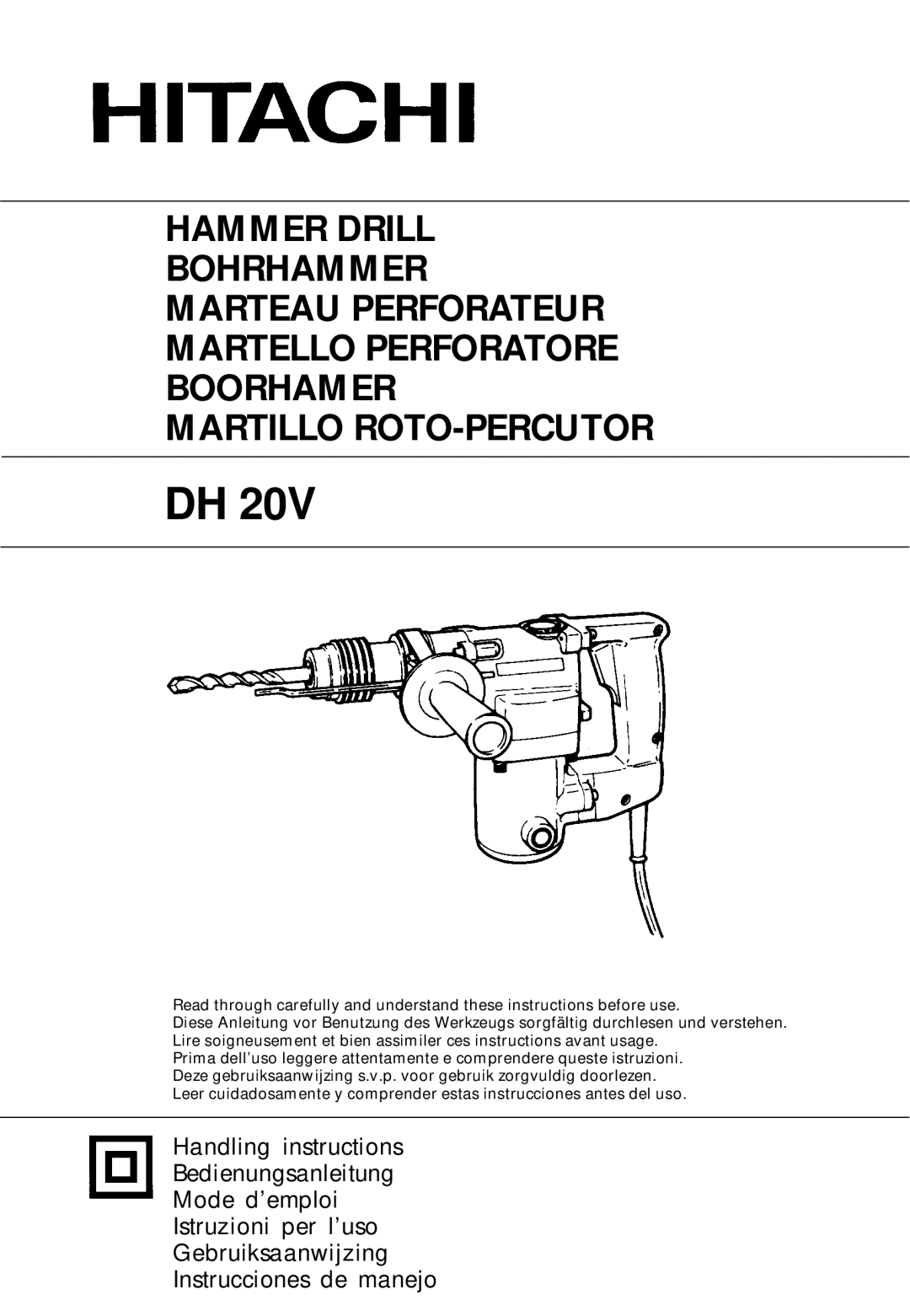 Hitachi DH 20V manual Hammer Drill 