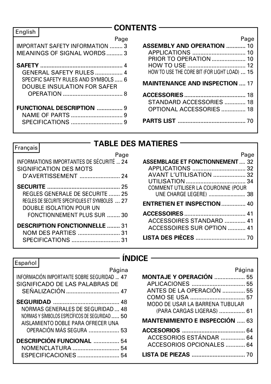 Hitachi DH 22PB instruction manual Contents 