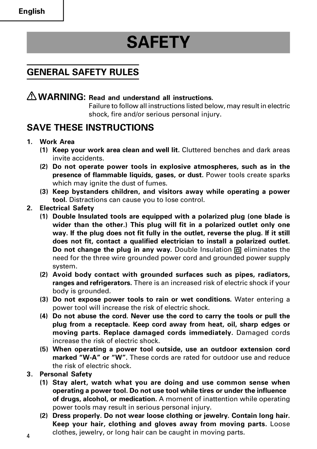 Hitachi DH 22PB instruction manual Safety 