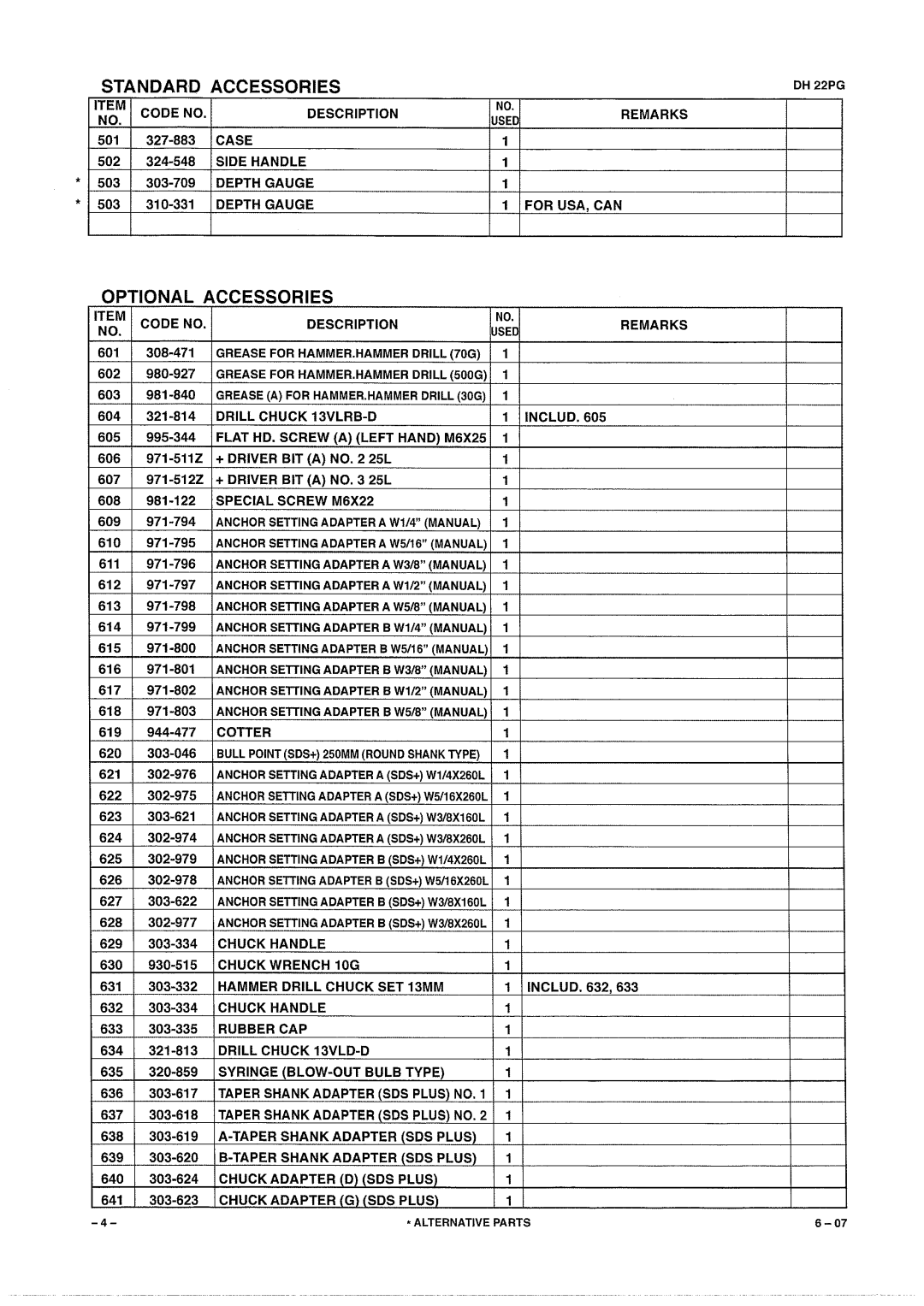 Hitachi DH 22PG manual 