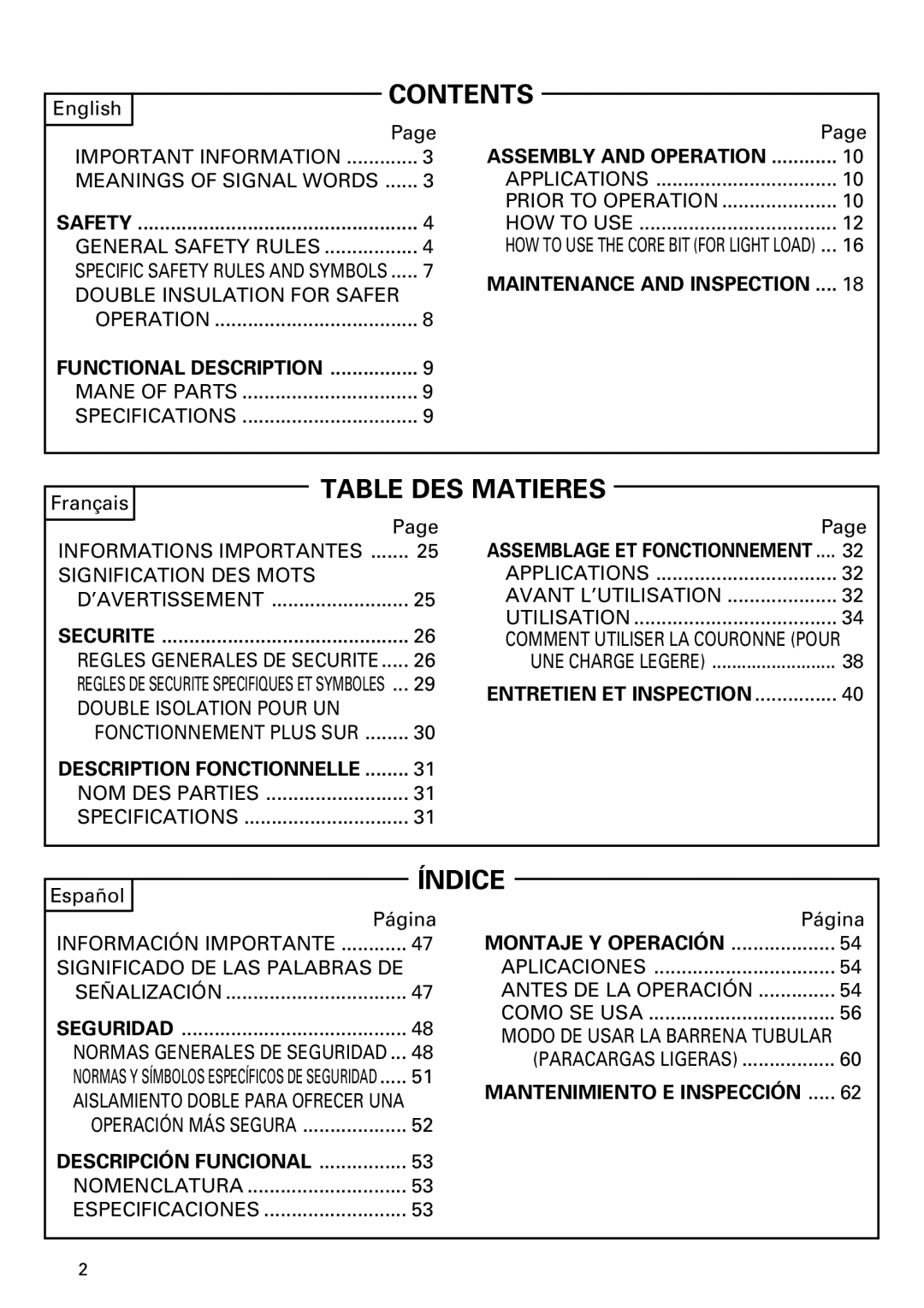 Hitachi DH 24PC instruction manual Contents 