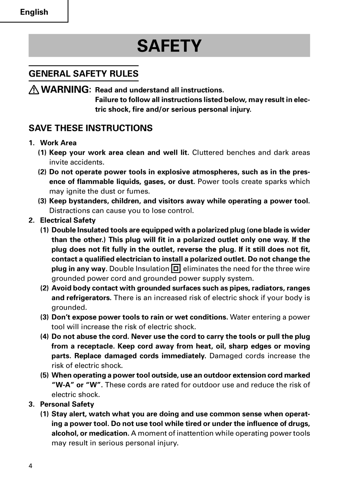 Hitachi DH 24PC instruction manual General Safety Rules 