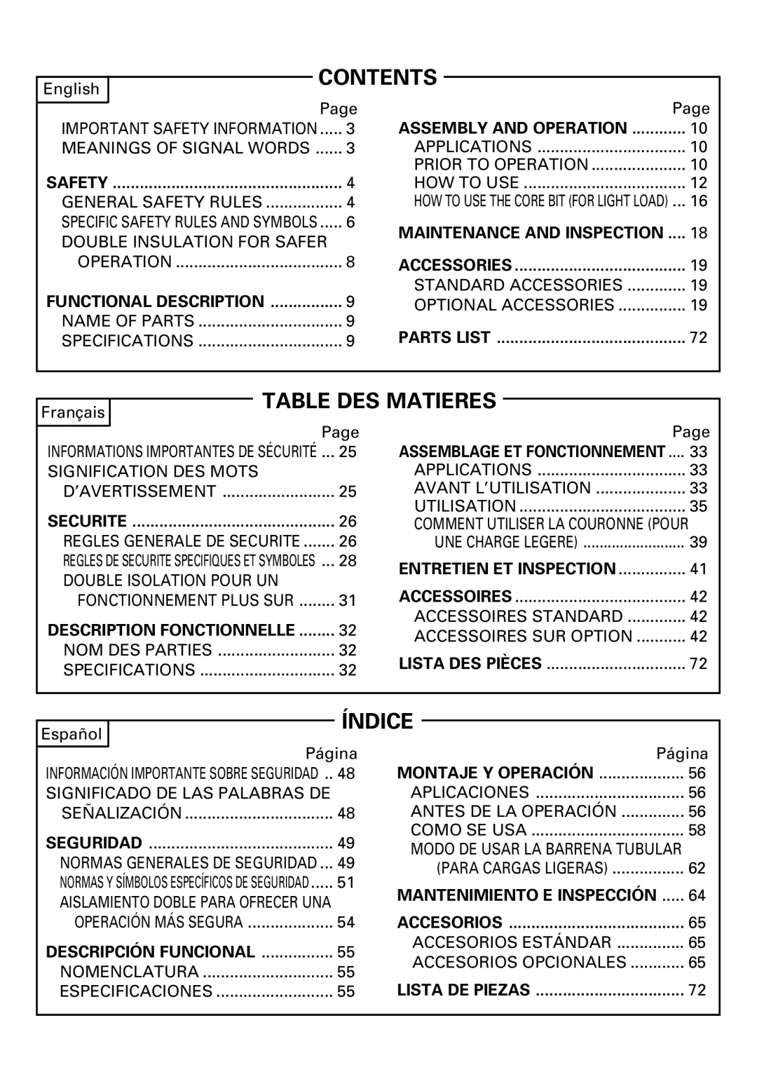 Hitachi DH 24PC2 instruction manual Contents 