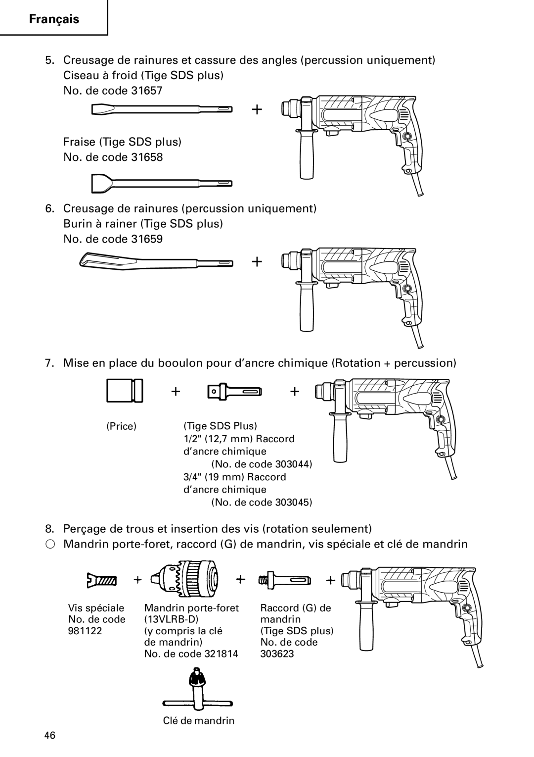 Hitachi DH 24PC2 instruction manual Français 