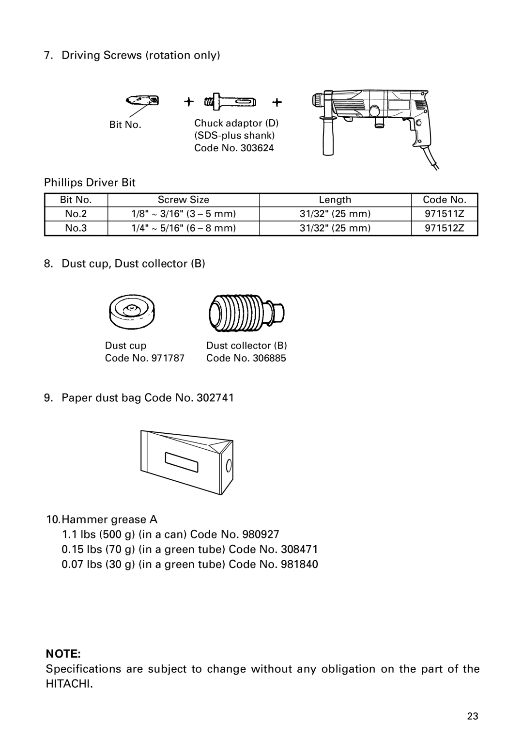 Hitachi DH 24PD instruction manual Hitachi 