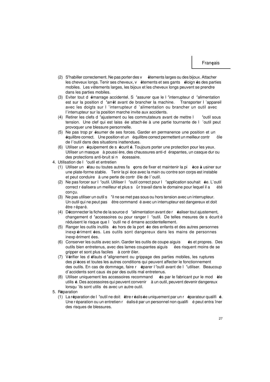 Hitachi DH 25PB instruction manual Français 