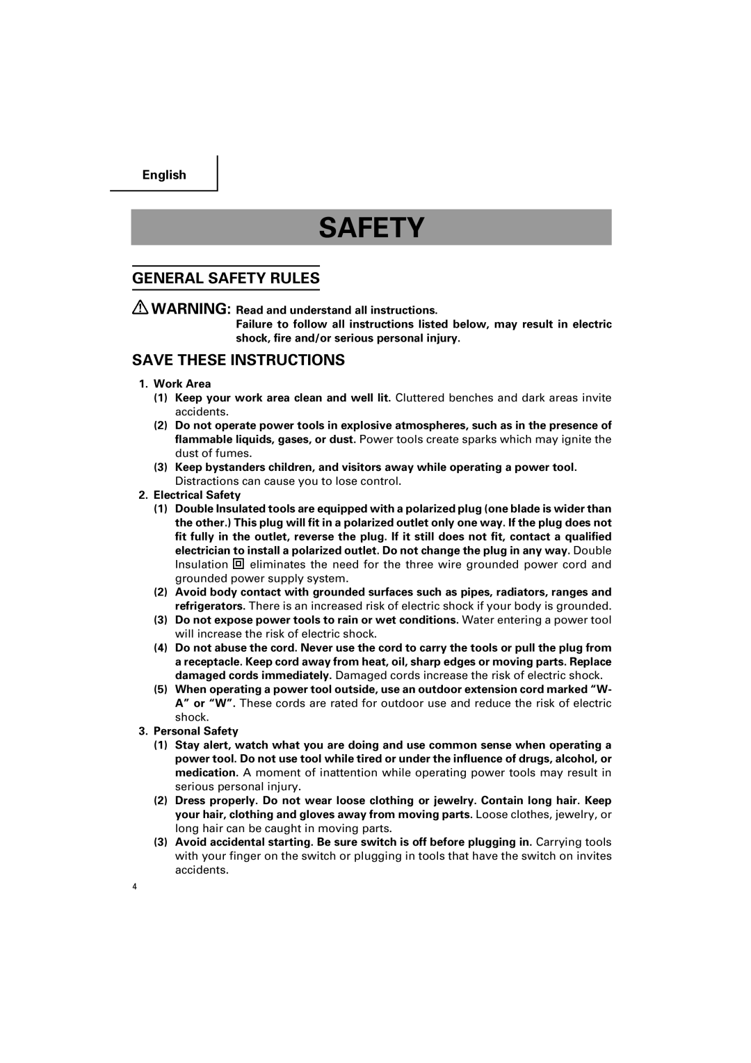 Hitachi DH 25PB instruction manual General Safety Rules 