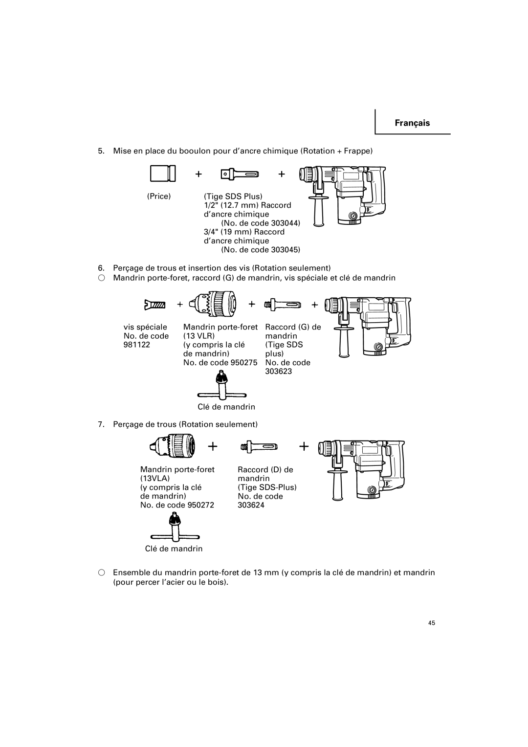 Hitachi DH 25PB instruction manual Français 