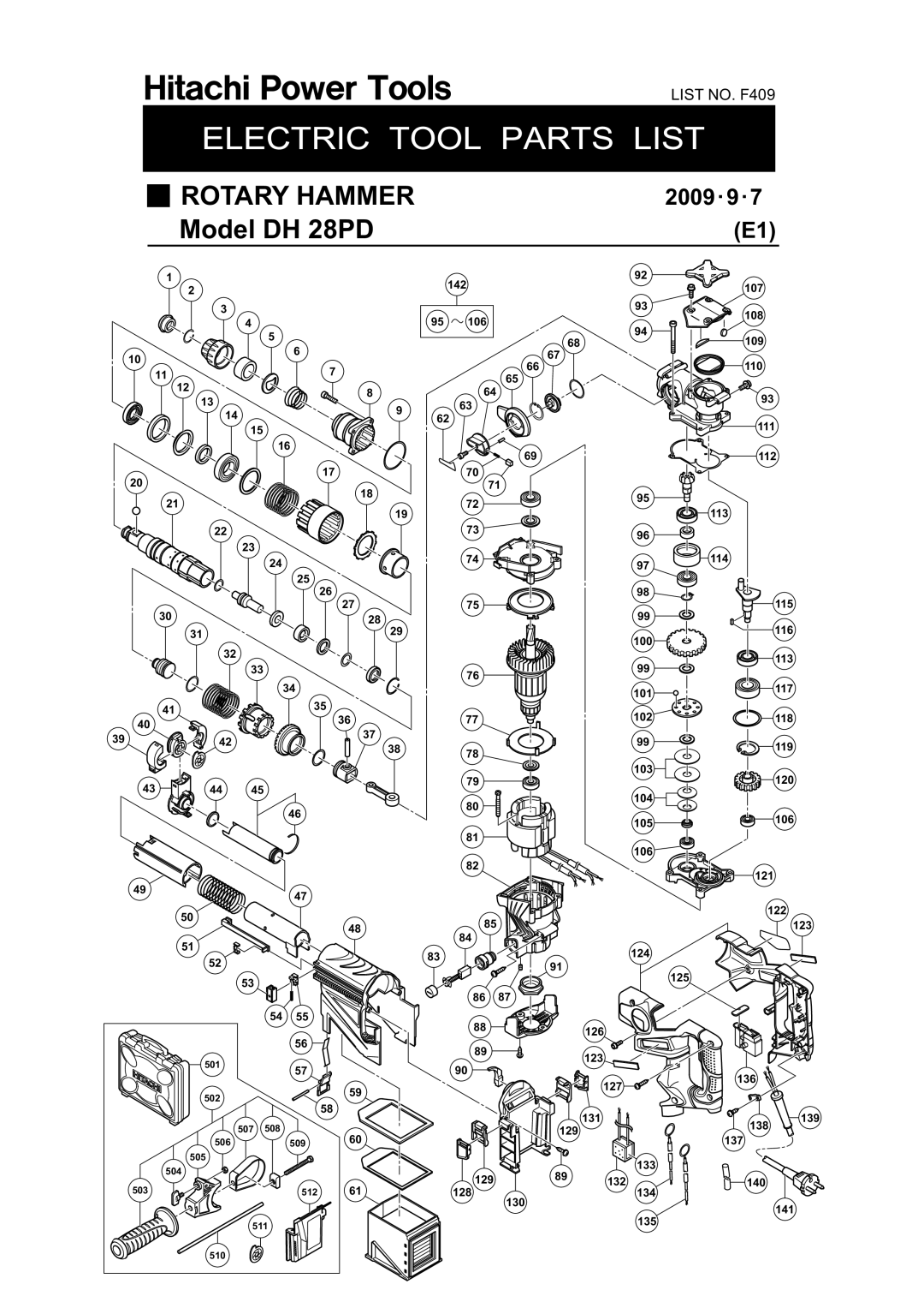 Hitachi DH 28PD manual Rotary Hammer 