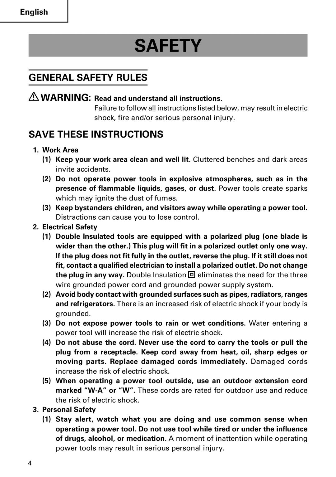 Hitachi DH 30PB, DH 30PC instruction manual General Safety Rules 