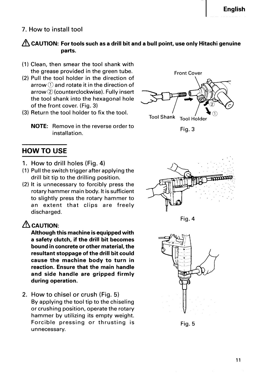 Hitachi DH 40FA manual 