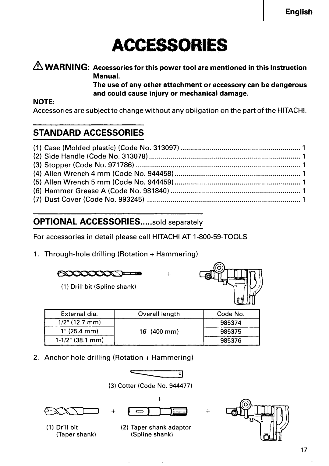 Hitachi DH 40FA manual 