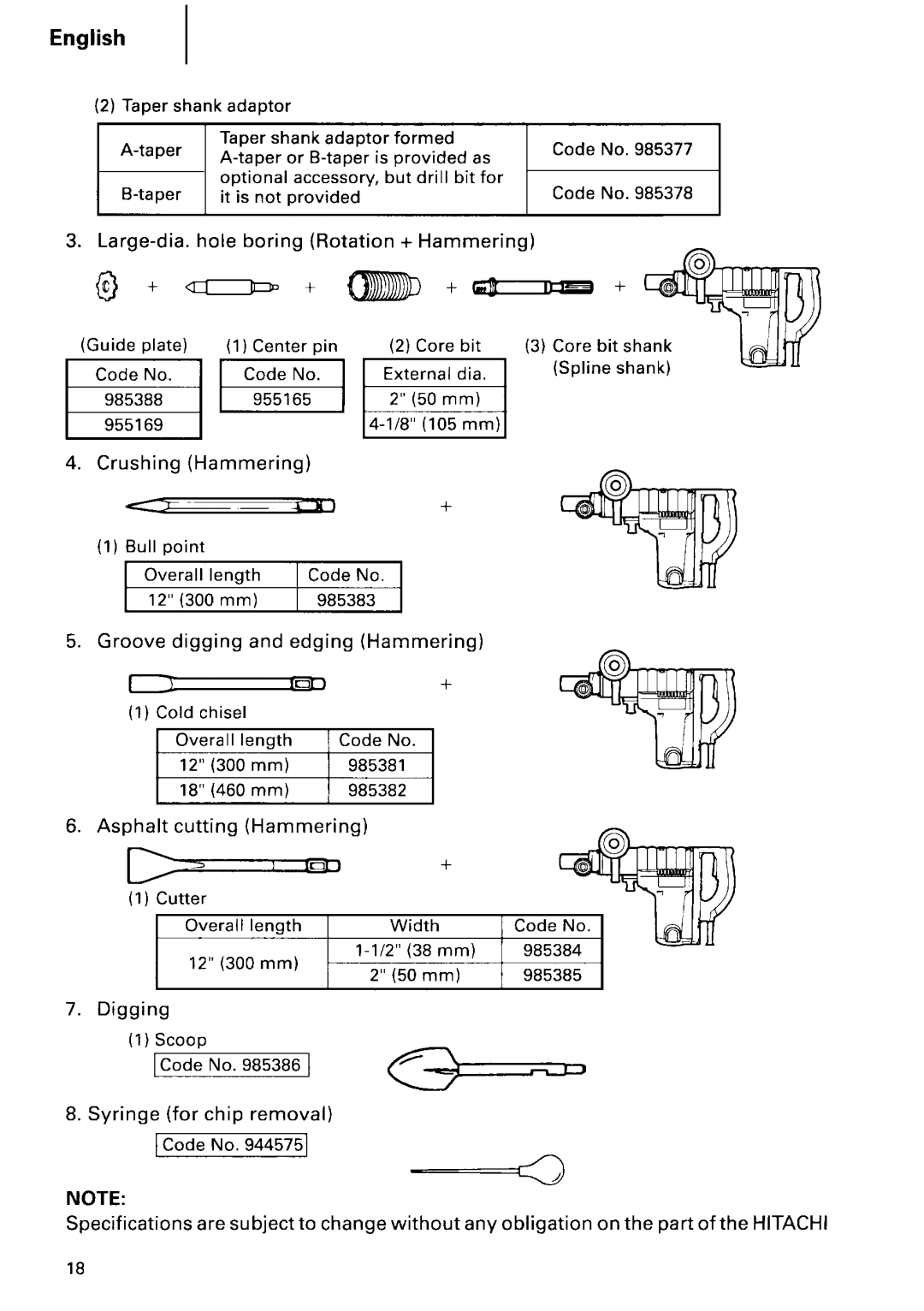 Hitachi DH 40FA manual 