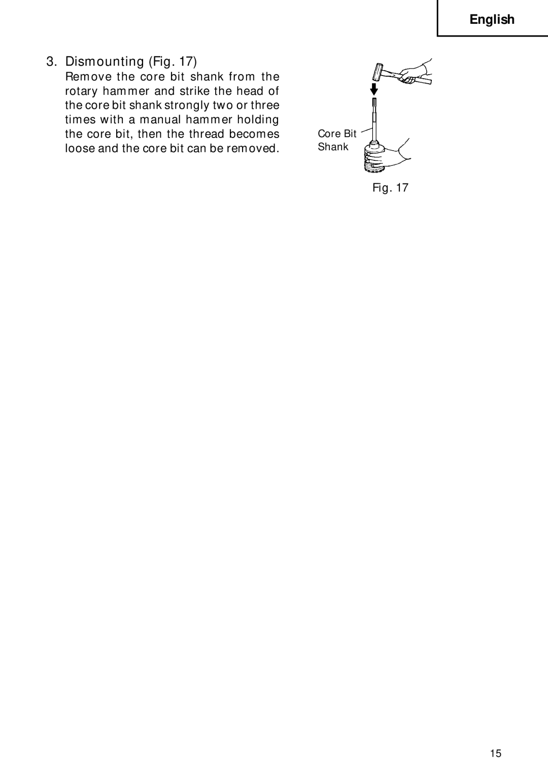 Hitachi DH 40FB instruction manual Dismounting Fig 