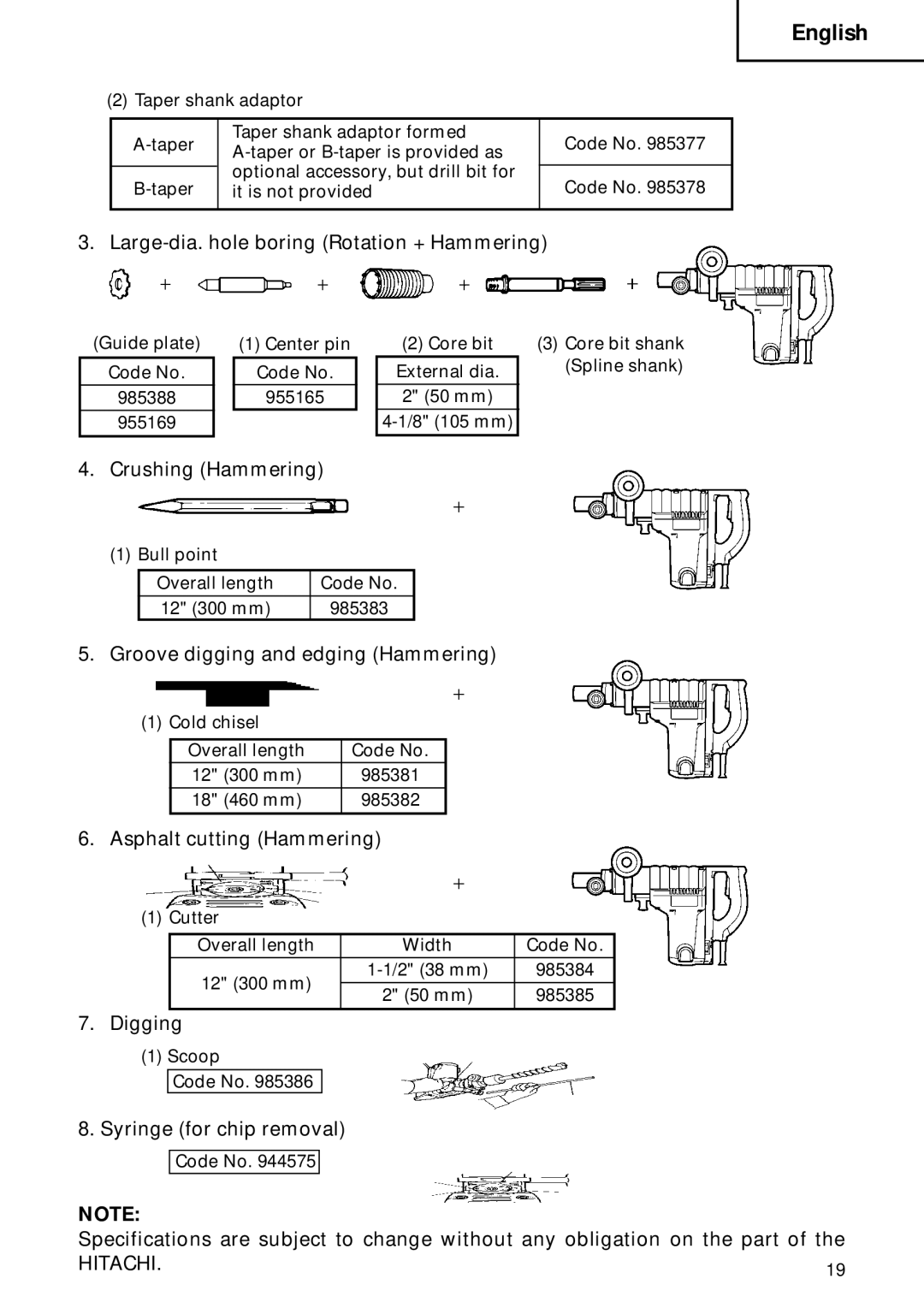 Hitachi DH 40FB instruction manual Hitachi 