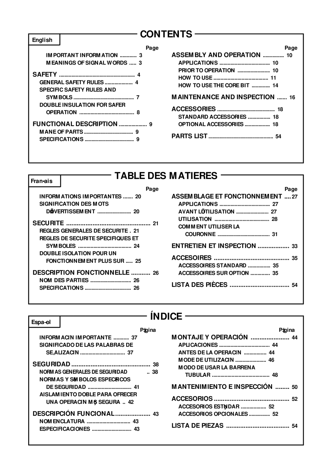 Hitachi DH 40FB instruction manual Contents 