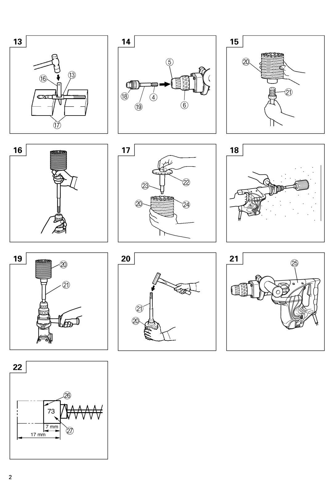 Hitachi DH 40MR manual 17 mm 