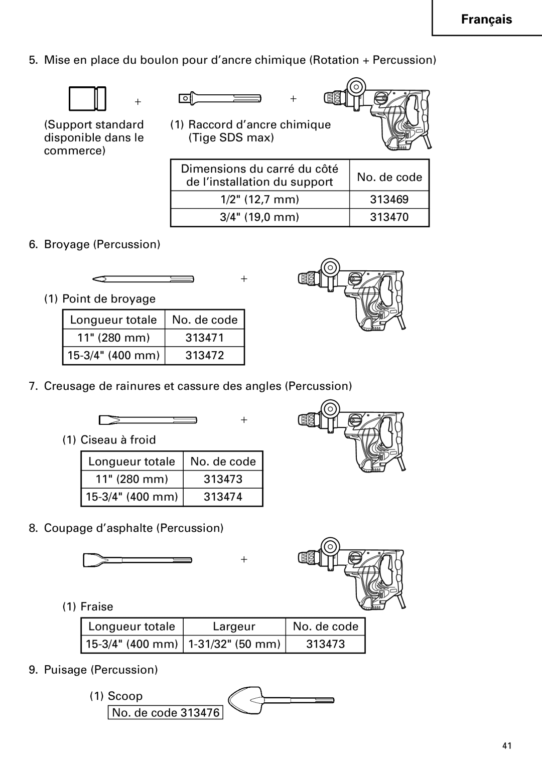 Hitachi DH 40MR instruction manual 19,0 mm 