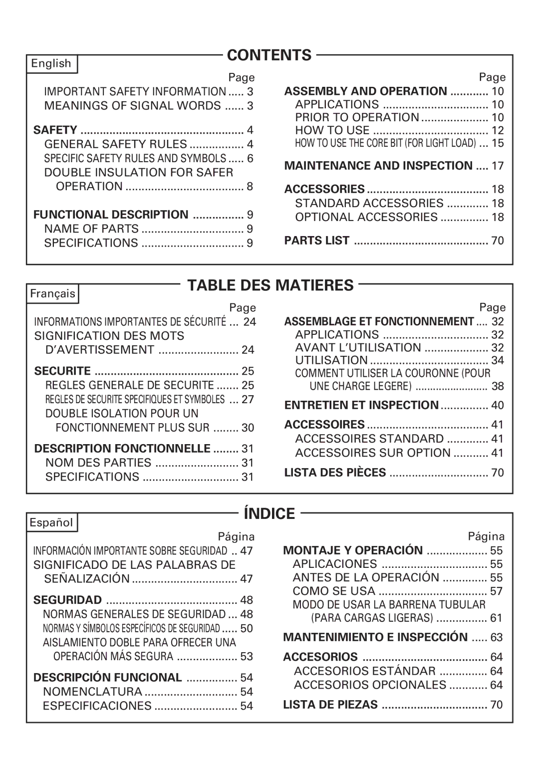 Hitachi DH24PB2 instruction manual Contents 