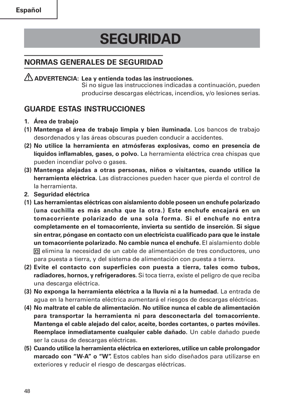 Hitachi DH24PB2 instruction manual Normas Generales DE Seguridad, Guarde Estas Instrucciones 