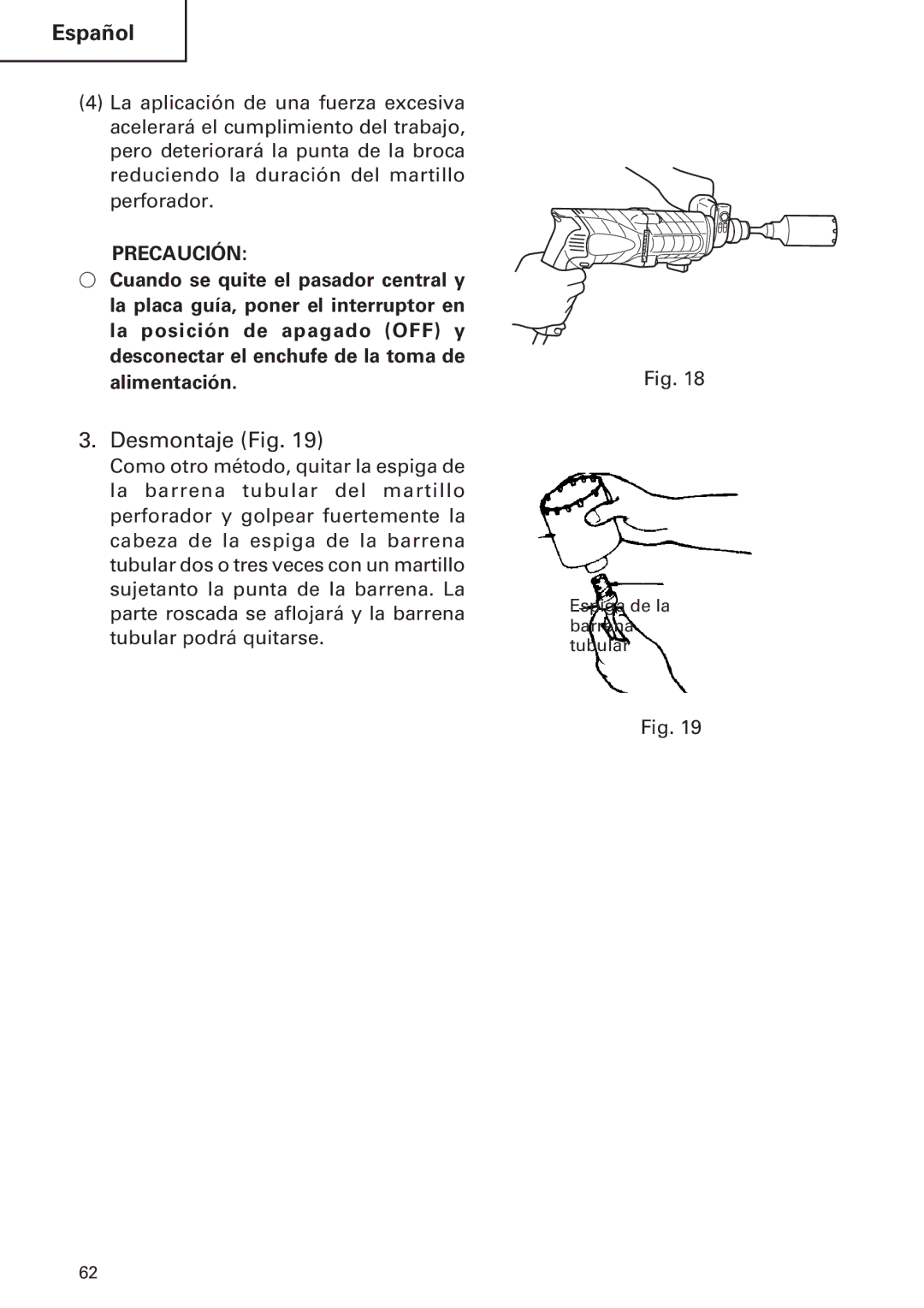 Hitachi DH24PB2 instruction manual Desmontaje Fig 