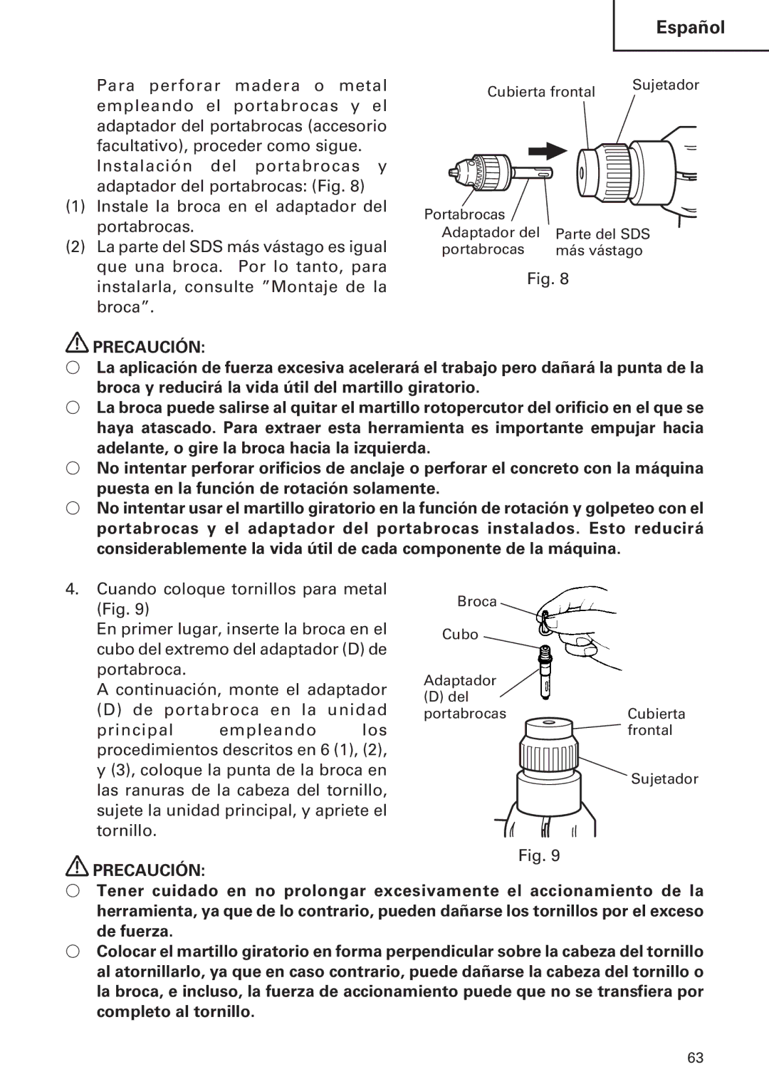 Hitachi DH30PC, DH30PB instruction manual Español 