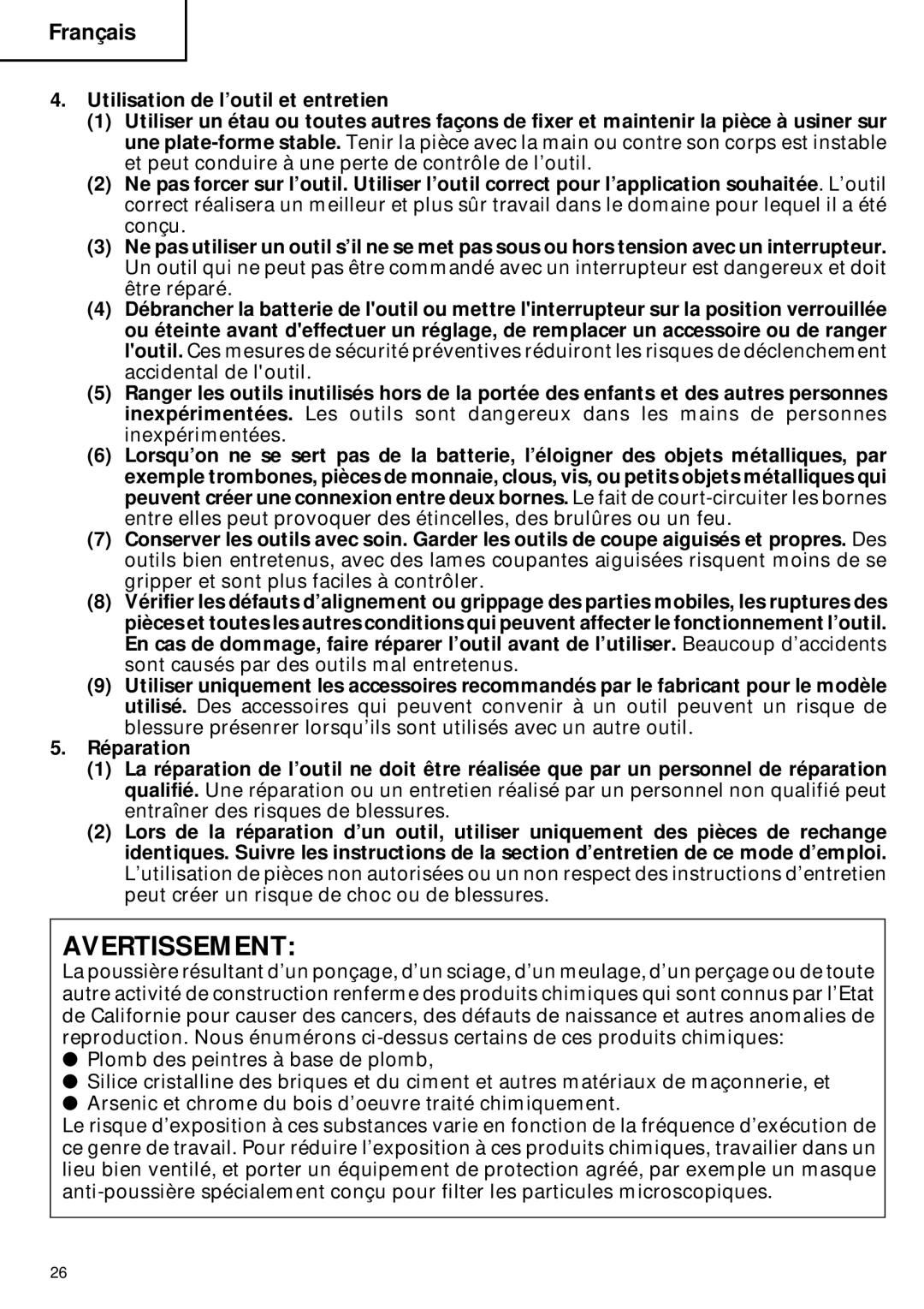 Hitachi DN 12DY instruction manual Avertissement 