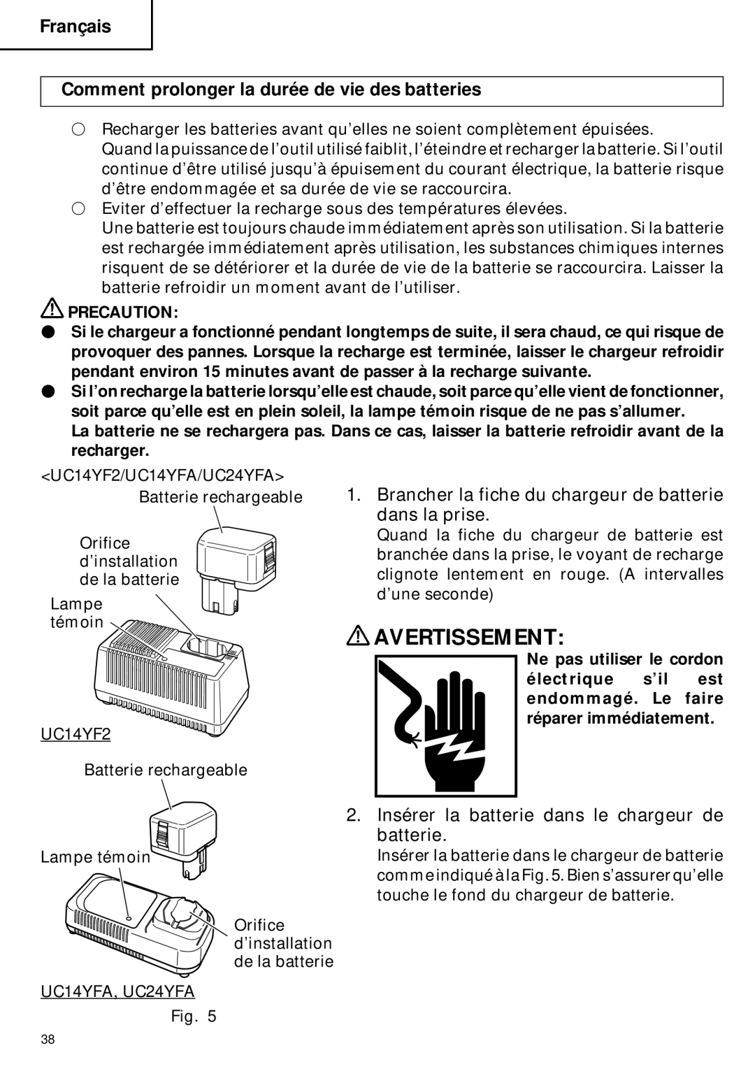 Hitachi DN 12DY instruction manual Français Comment prolonger la durée de vie des batteries 