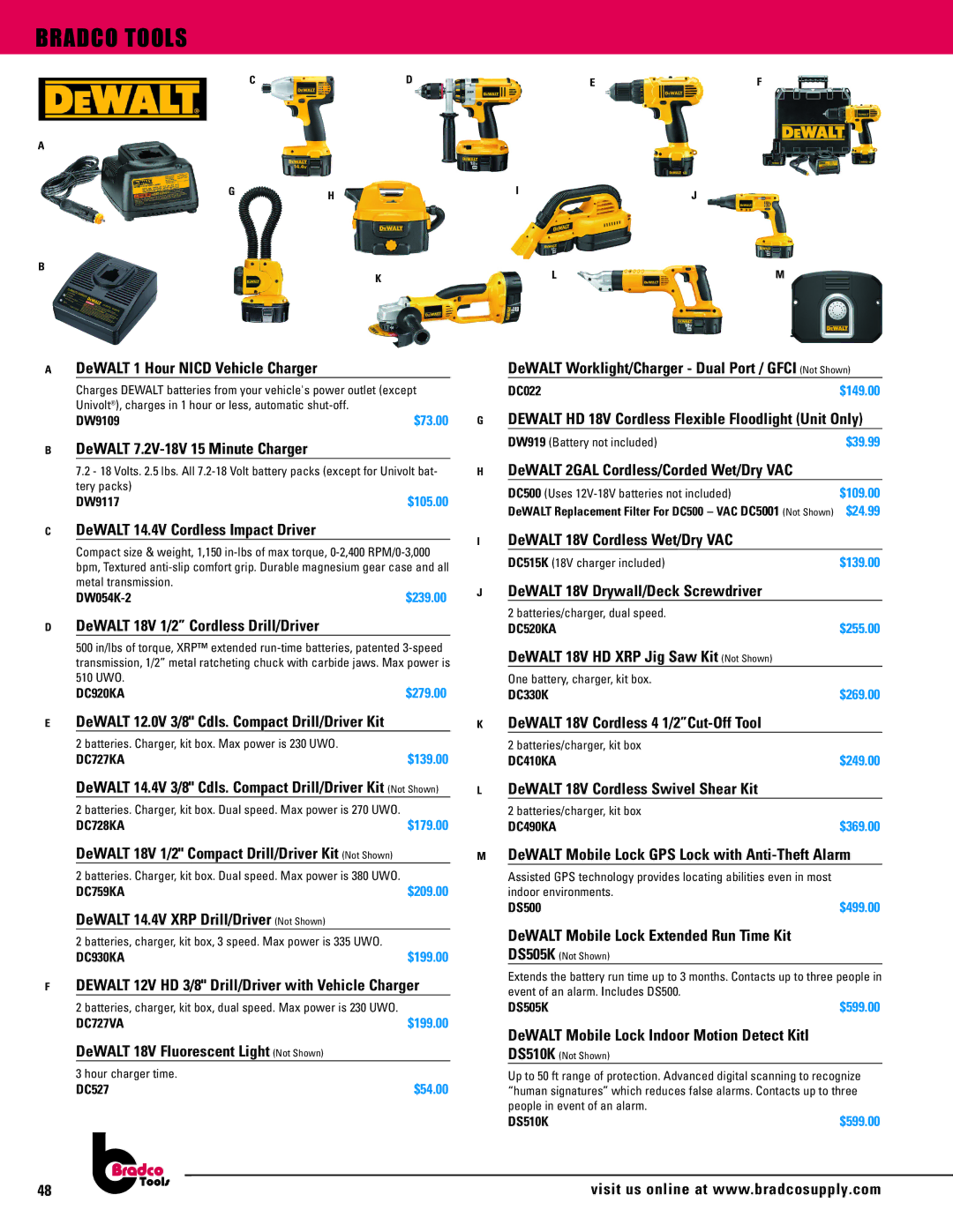 Hitachi Driver Drill manual DeWALT 1 Hour Nicd Vehicle Charger, DeWALT 7.2V-18V 15 Minute Charger 