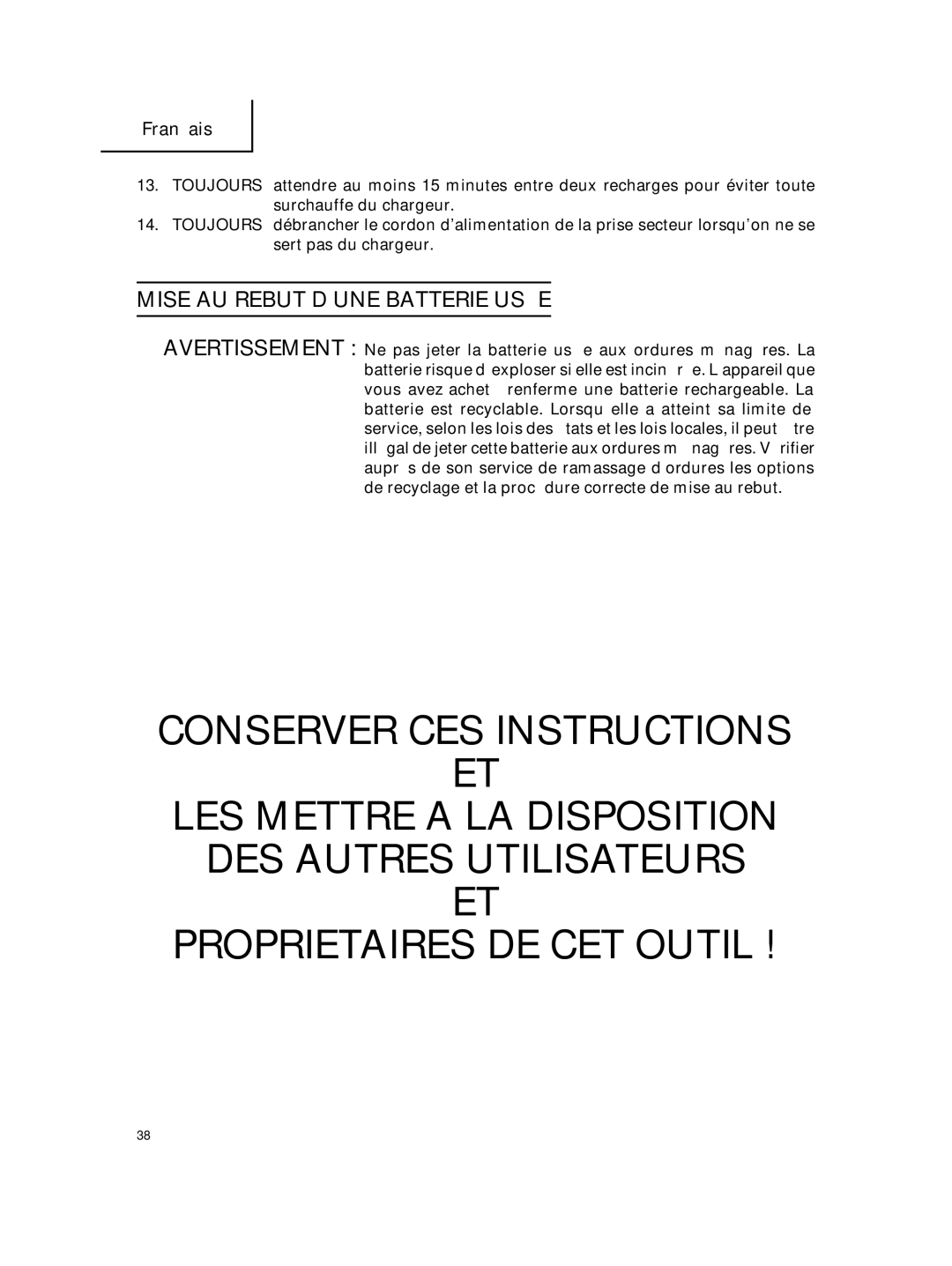 Hitachi DS 14DMR, DS 18DMR instruction manual Mise AU Rebut D’UNE Batterie Usée 