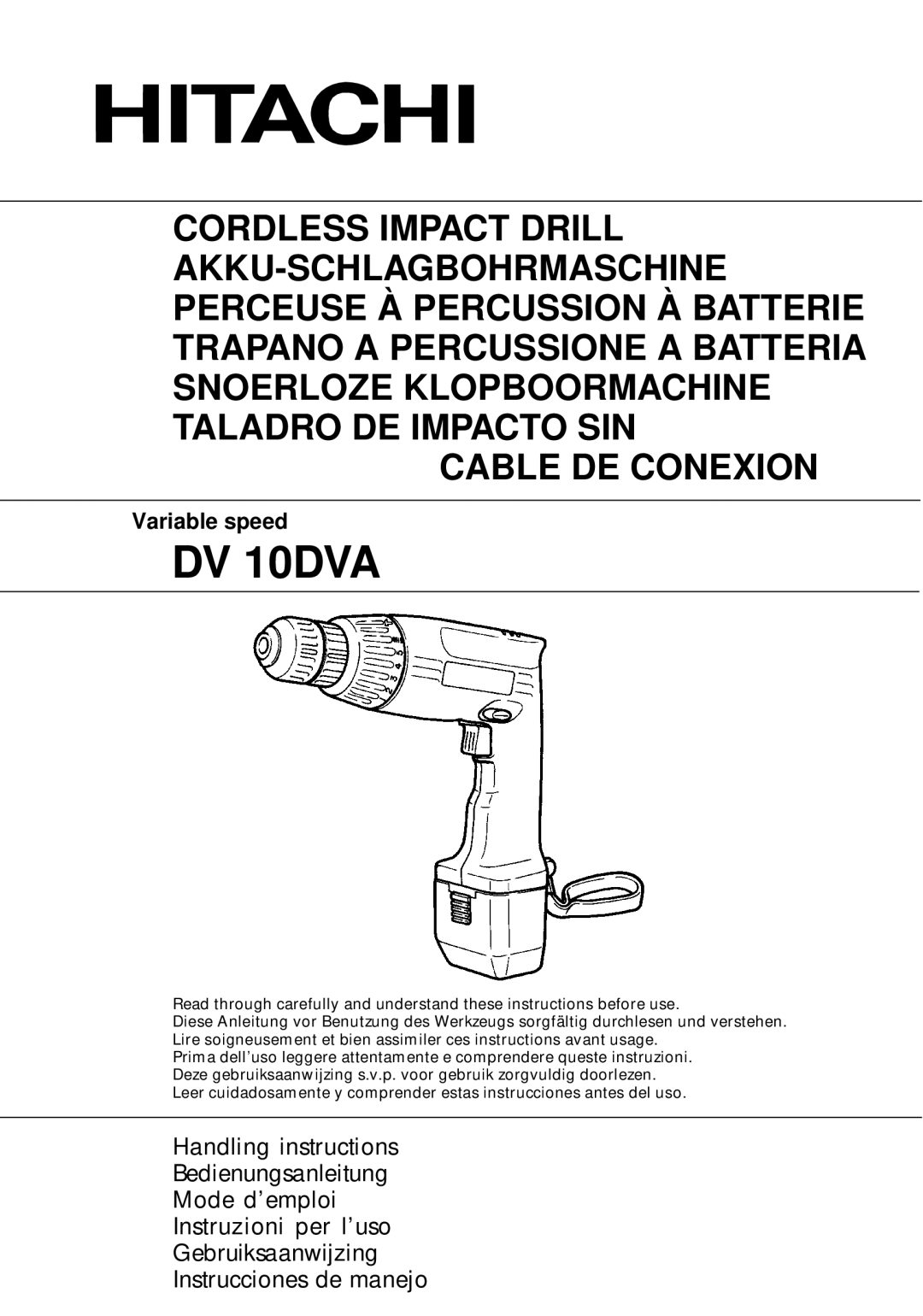 Hitachi DV 10DVA manual 