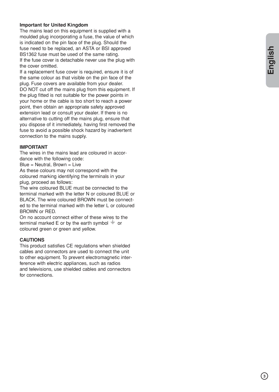 Hitachi DV-DS161E, DV-DS81E instruction manual Important for United Kingdom 