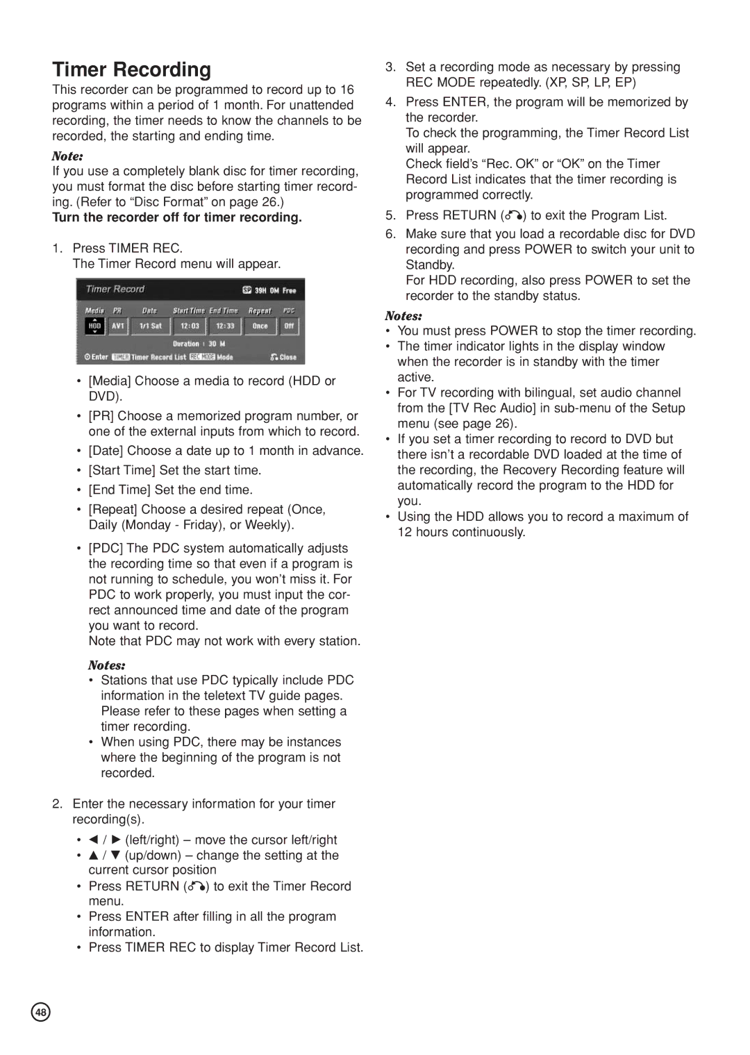 Hitachi DV-DS81E, DV-DS161E instruction manual Timer Recording, Turn the recorder off for timer recording 