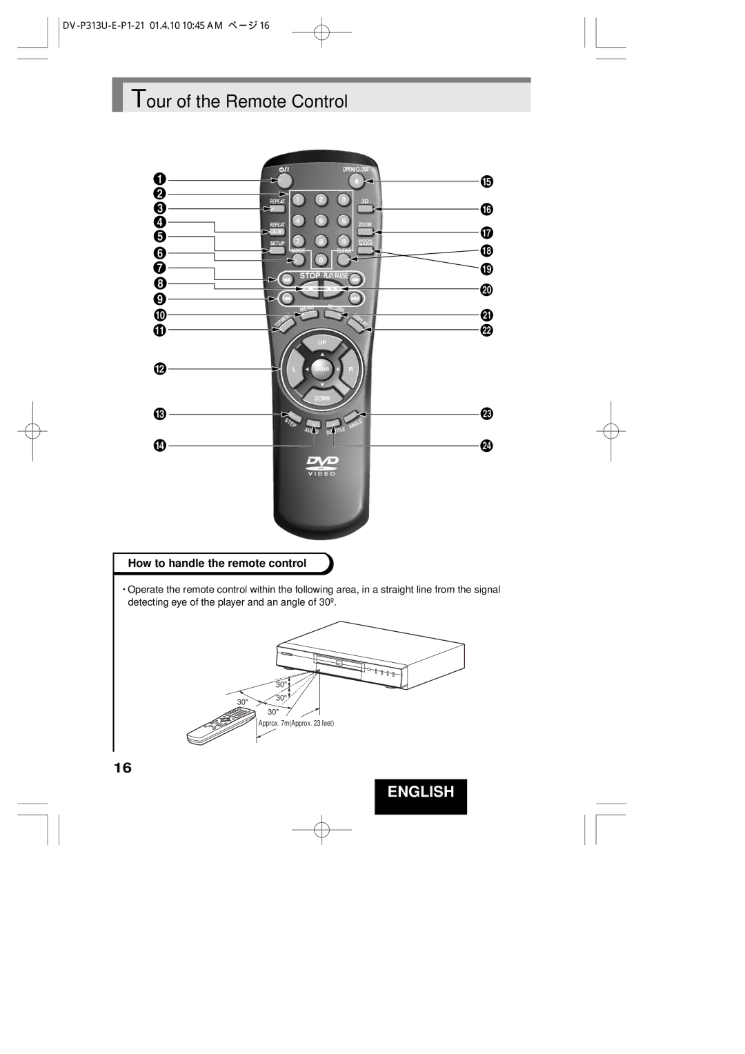 Hitachi DV-P313U instruction manual Tour of the Remote Control, How to handle the remote control 