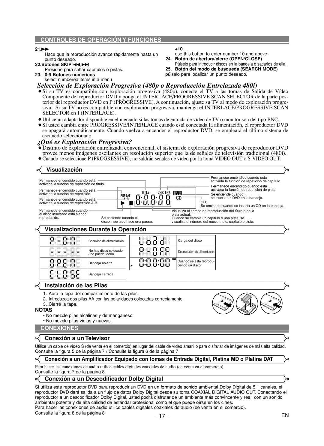 Hitachi DV-P533U instruction manual Conexiones 