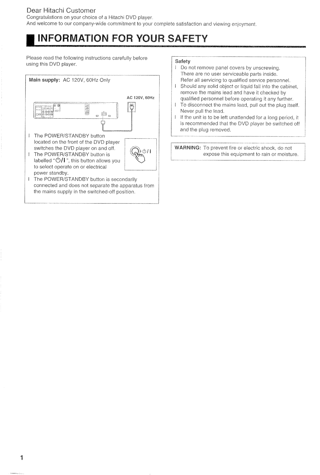 Hitachi DV-P705U manual 