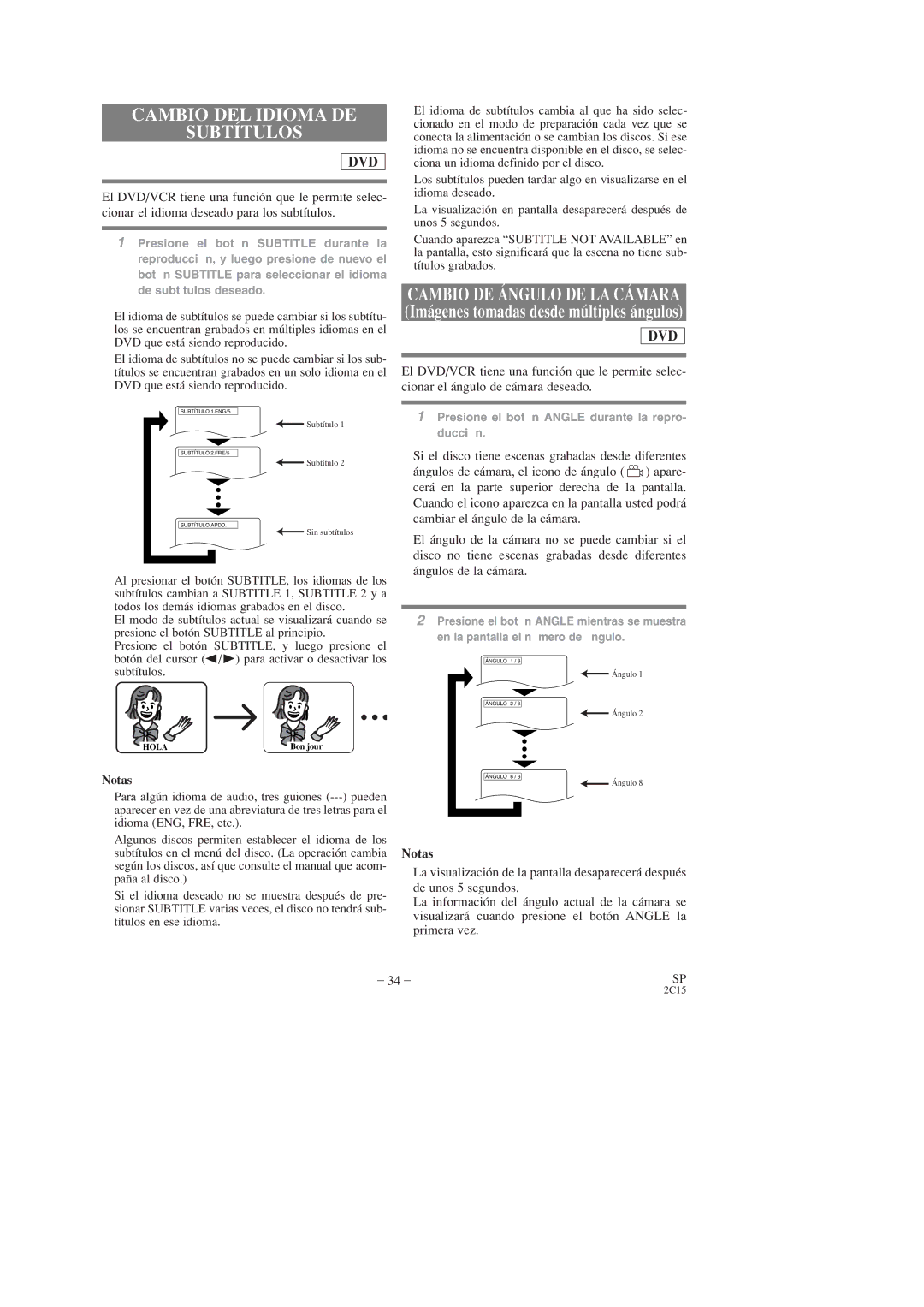 Hitachi DV-PF2U instruction manual Cambio DEL Idioma DE Subtítulos 