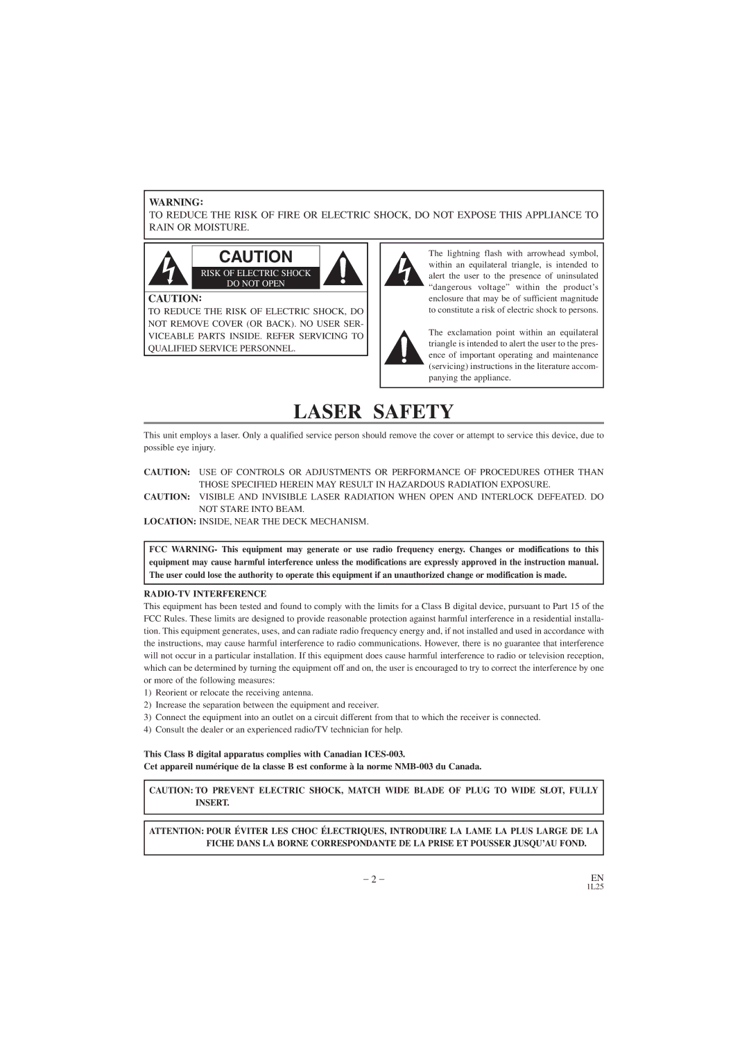 Hitachi DV PF74U instruction manual Laser Safety 