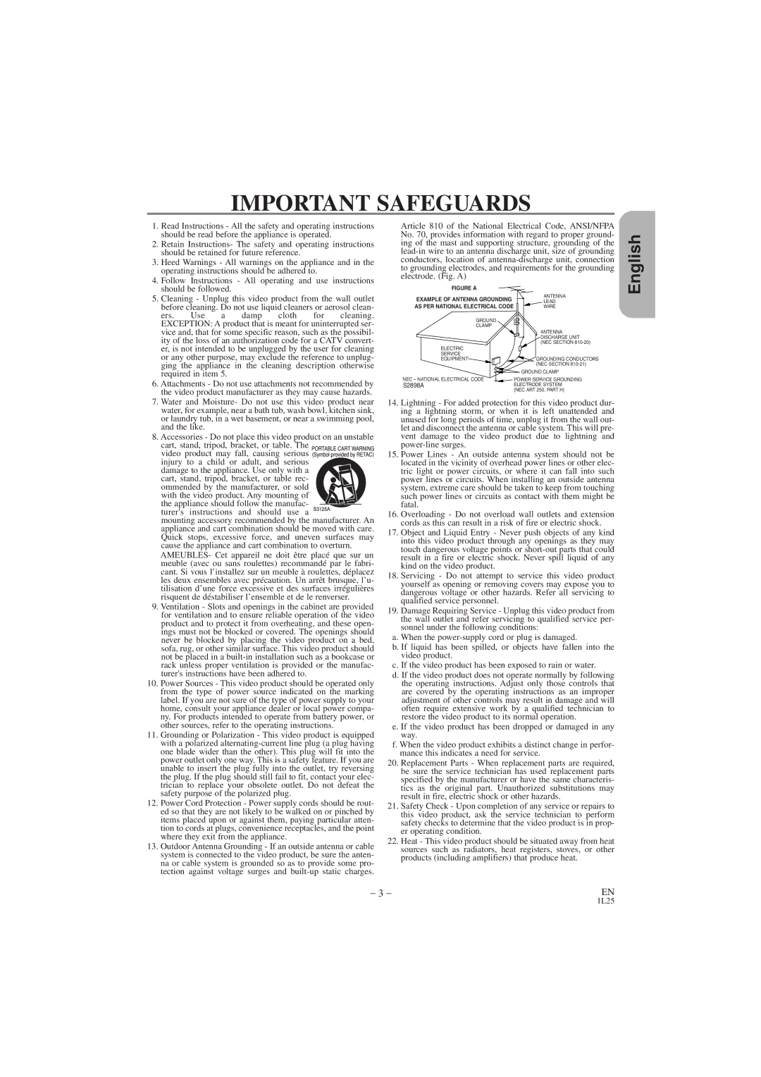 Hitachi DV PF74U instruction manual Important Safeguards 