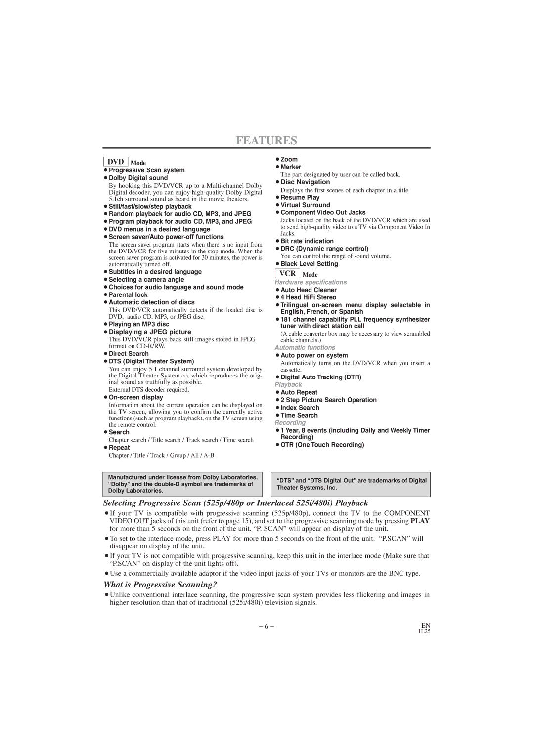 Hitachi DV PF74U instruction manual Features 