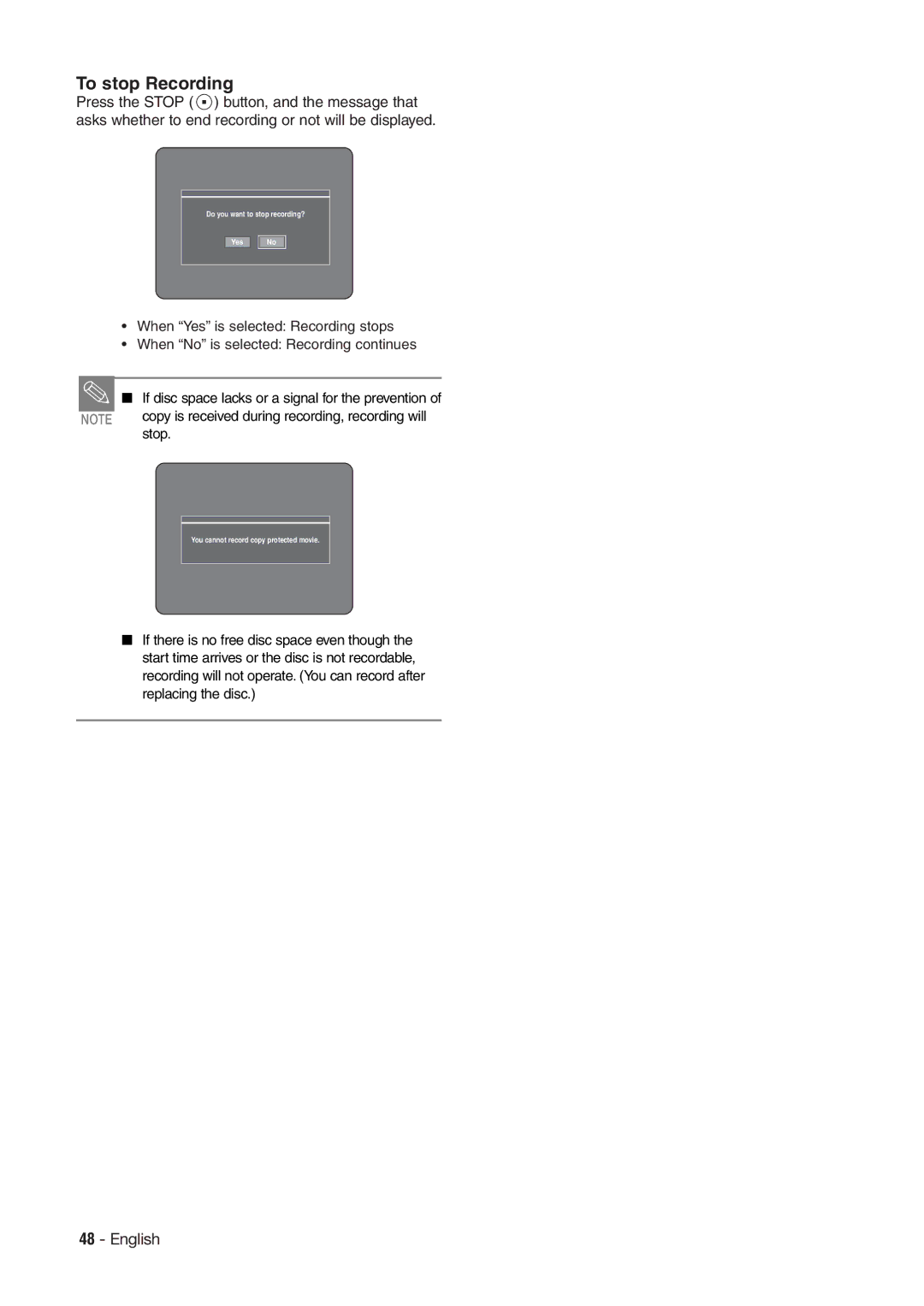 Hitachi DV-RX7000E instruction manual To stop Recording, Stop 