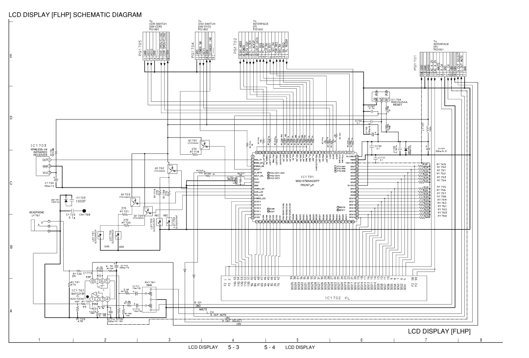 Hitachi DV-W1U specifications LCD Display Flhp Schematic Diagram 