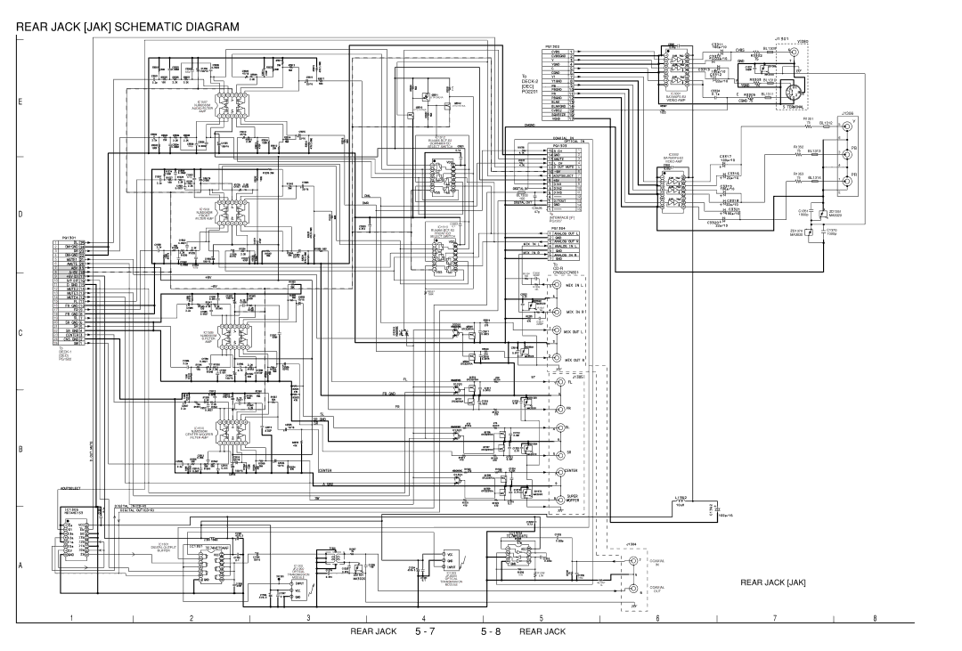 Hitachi DV-W1U specifications Rear Jack JAK Schematic Diagram, PG2201 