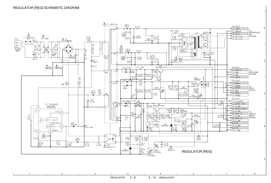 Hitachi DV-W1U specifications Regulator REG Schematic Diagram 