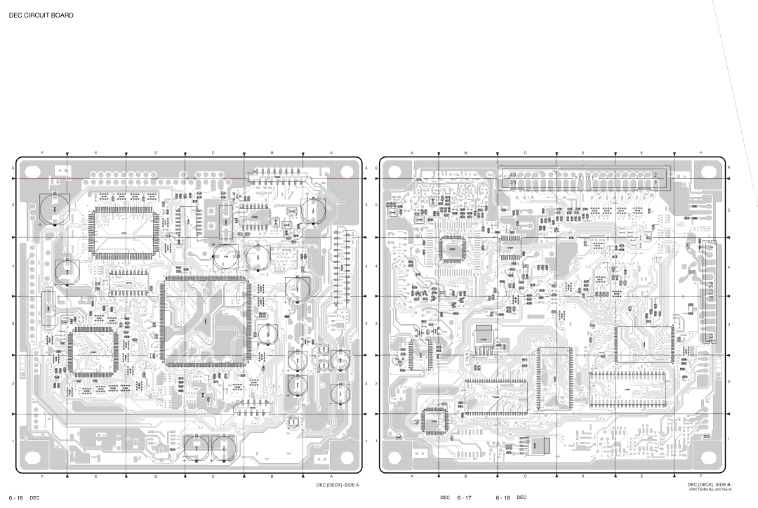 Hitachi DV-W1U specifications DEC Circuit Board 