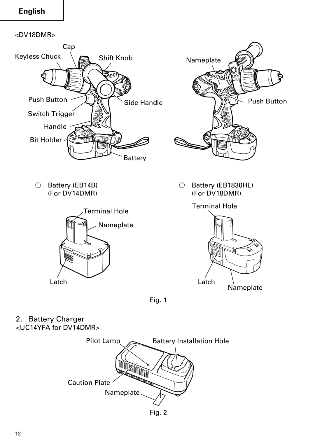 Hitachi DV18DMR, DV14DMR instruction manual Battery Charger 